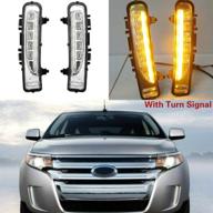 🚘 motorfansclub led daytime running lights for ford edge 2011-2014: drl fog lamp with turn signal logo