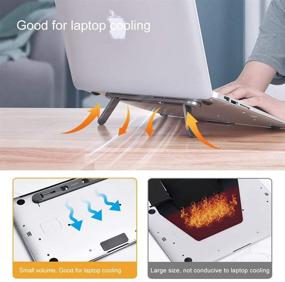 img 2 attached to Enhance Productivity with Nediea Laptop Stand for Desk - Ergonomic Cooling Stand and Keyboard Riser, Compatible with MacBook Air Pro, Dell, HP, Lenovo and More 10-15.6” Laptops (Gray)