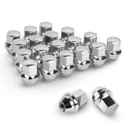 🔩 dynofit m14×1.5 oem lug nuts - compatible with do-dge, bui-ck, cadi-llac, chry-sler - set of 20 sliver one piece nuts - hex size: 7/8'' - height: 1.5'' - conical cone bulge seat - part numbers: 06509422aa, 06509873aa, 6509422aa, 6509873aa, 611-330, 611-152 logo