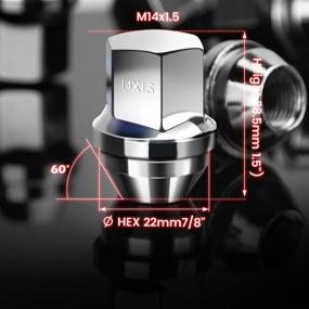 img 3 attached to 🔩 Dynofit M14×1.5 OEM Lug Nuts - Compatible with Do-dge, Bui-ck, Cadi-llac, Chry-sler - Set of 20 Sliver One Piece Nuts - Hex Size: 7/8'' - Height: 1.5'' - Conical Cone Bulge Seat - Part Numbers: 06509422AA, 06509873AA, 6509422AA, 6509873AA, 611-330, 611-152