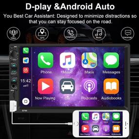 img 2 attached to Автомагнитола UNITOPSCI: совместима с Apple CarPlay и Android Auto, 7-дюймовый двойной DIN с Bluetooth, сенсорным экраном MP5-плеером и входом для A/V, камера заднего вида, Mirror Link, SWC.