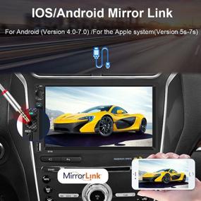 img 1 attached to Автомагнитола UNITOPSCI: совместима с Apple CarPlay и Android Auto, 7-дюймовый двойной DIN с Bluetooth, сенсорным экраном MP5-плеером и входом для A/V, камера заднего вида, Mirror Link, SWC.