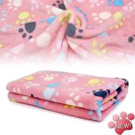 🐾 kiwitata warm dog cat fleece blanket - soft pet mat bed cover with paw print for kitties, puppies, and small animals logo