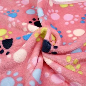 img 2 attached to 🐾 KIWITATA Warm Dog Cat Fleece Blanket - Soft Pet Mat Bed Cover with Paw Print for Kitties, Puppies, and Small Animals