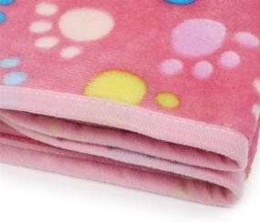 img 1 attached to 🐾 KIWITATA Warm Dog Cat Fleece Blanket - Soft Pet Mat Bed Cover with Paw Print for Kitties, Puppies, and Small Animals