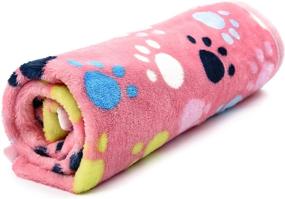 img 3 attached to 🐾 KIWITATA Warm Dog Cat Fleece Blanket - Soft Pet Mat Bed Cover with Paw Print for Kitties, Puppies, and Small Animals