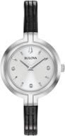 bulova rhapsodyquartz stainless strapdiamond silver tone women's watches logo