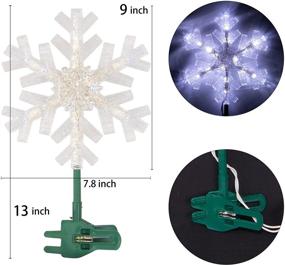 img 2 attached to 🎄 Dazzle Bright Snowflake Christmas Tree Topper with LED Lights - 9 Inch Ornament for Xmas Indoor Holiday Decorations