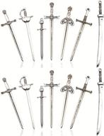 🗡️ yyaaloa 14pcs sword katana charms collection - antique silver tone, crafting jewelry findings logo