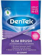 🧹 dentek slim brush cleaners, pack of 4 - 32 each logo