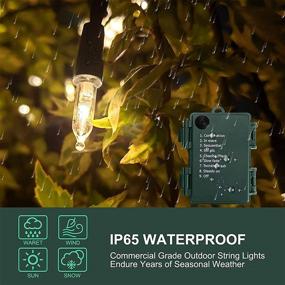 img 3 attached to 🔋 Waterproof Battery Operated String Lights: 100 LED Warm White Christmas Lights with 8 Modes for Outdoor Indoor Décor