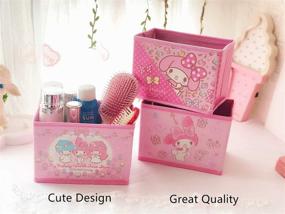 img 1 attached to 🎶 Kerr's Choice Collapsible Storage Bin Melody Foldable Baskets: Kawaii Office Desk & Room Decoration - Cute Room Decor