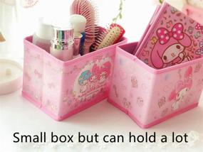 img 2 attached to 🎶 Kerr's Choice Collapsible Storage Bin Melody Foldable Baskets: Kawaii Office Desk & Room Decoration - Cute Room Decor