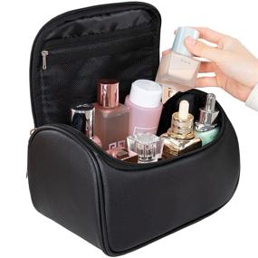 img 3 attached to 👜 Large Deep Handbag Traveling Organizer for Women and Girls - Light Green Makeup Bag Cosmetic Bags: Make-up Waterproof Travel Bags