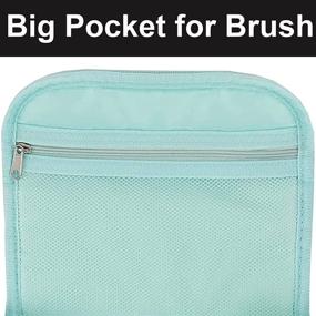 img 1 attached to 👜 Large Deep Handbag Traveling Organizer for Women and Girls - Light Green Makeup Bag Cosmetic Bags: Make-up Waterproof Travel Bags