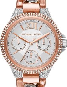 img 1 attached to ⌚ Стильные Многофункциональные Часы Michael Kors Camille с блеском акцентов - Нержавеющая Сталь Превосходства