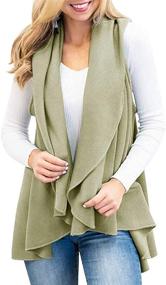 img 2 attached to Sumtory Womens Turn Down Sleeveless Cardigan