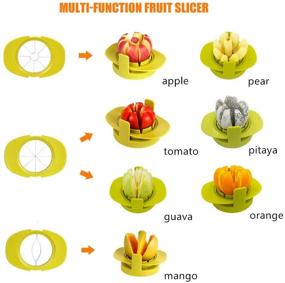 img 3 attached to 🍏 4-in-1 Apple Corer and Divider, GIPTIME Mango Slicer Tomato Cutter with Base, Kitchen Fruit Slicer and Cutter with 8 Forks for Apple, Mango, Orange - Perfect Gift for Mother and Wife