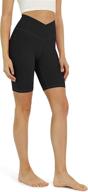 ododos women's cross waist biker shorts - inner pocket, sports athletic workout running yoga shorts-5"/8"/2.5" inseam logo