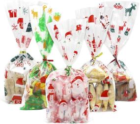 img 3 attached to 🎅 Christmas Cellophane Bags: 150 Treat Bags & Twist Ties for Cookie Candy & Party Supplies