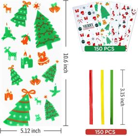 img 2 attached to 🎅 Christmas Cellophane Bags: 150 Treat Bags & Twist Ties for Cookie Candy & Party Supplies