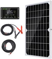 topsolar solar panel kit 10w 12v monocrystalline + 10a solar charge controller + extension cable with battery clips & o-ring terminal for rv marine boat off grid system logo