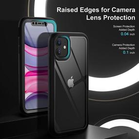 img 1 attached to Чехол YOUMAKER Design для iPhone 11 с встроенным защитным экраном - Полная защита тела 📱 Прочная защита - Тонкий прозрачный чехол для iPhone 11 с диагональю 6.1 дюйма - Черный