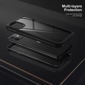 img 2 attached to YOUMAKER Design for iPhone 11 Case with Built-in Screen Protector - Full Body Rugged 📱 Heavy Duty Protection - Slim Fit Clear Phone Case for 6.1 Inch iPhone 11 - Black