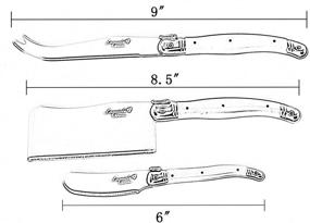 img 1 attached to 🧀 Набор ножей для сыра и масла Лагиоль от FlyingColors: нержавеющая сталь, рукоять разноцветная - 3 предмета.
