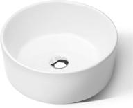 🚽 15.75 inch round white ceramic bathroom vessel sink - above counter vanity porcelain countertop sink art basin logo