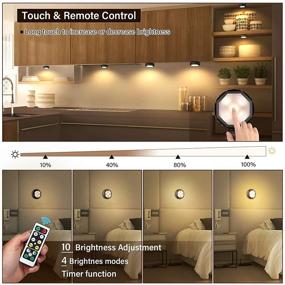 img 2 attached to 🔦 LIGHTESS Rechargeable Puck Lights 6 Pack - Wireless LED Closet Lights with Remote Control for Kitchen, Stairs, and Cabinets