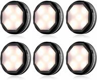 🔦 lightess rechargeable puck lights 6 pack - wireless led closet lights with remote control for kitchen, stairs, and cabinets логотип