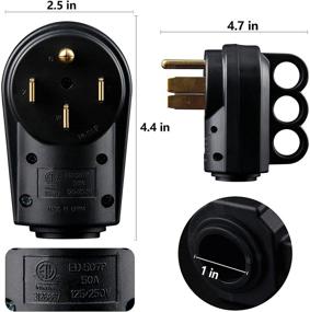img 1 attached to 🔌 Premium VOGREX NEMA 14-50P RV Male Plug - 125/250V, 50 Amp with Disconnect Handle in Sleek Black