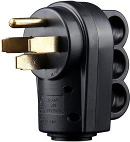 img 4 attached to 🔌 Premium VOGREX NEMA 14-50P RV Male Plug - 125/250V, 50 Amp with Disconnect Handle in Sleek Black