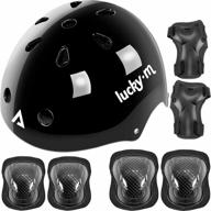 premium kids protective gear set: adjustable helmet with knee pads, elbow pads, 🧒 and wrist guards for skateboarding, cycling, hoverboarding, scootering, and rollerblading (ages 5 and up) logo