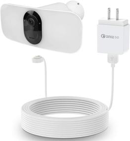 img 4 attached to 30ft/9m Weatherproof Power Cable and Adapter for Arlo Pro 3 Floodlight Camera - White, Magnetic Cable for Continuous Charging, Ideal for Outdoor or Indoor use with Your Arlo Camera