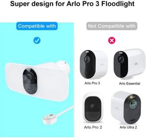 img 1 attached to 30ft/9m Weatherproof Power Cable and Adapter for Arlo Pro 3 Floodlight Camera - White, Magnetic Cable for Continuous Charging, Ideal for Outdoor or Indoor use with Your Arlo Camera