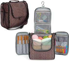img 4 attached to 🧶 PACMAXI Yarn Storage Knitting Bag: High Capacity and Portable Yarn Tote Organizer with Shoulder Strap and Hook - Perfect for Cotton Yarns, Crochet Hooks, and Knitting Needles (Up to 10 Inch) - Multicolors