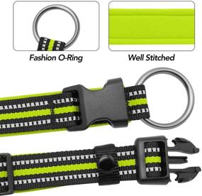 img 1 attached to 🐶 Stay Safe with High Reflective Neoprene Padded Dog Collars - Visible and Comfortable for Large, Medium, Small Dogs & Puppies