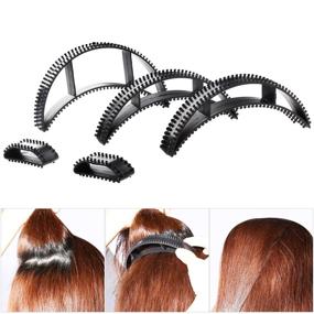 img 2 attached to 💁 FRCOLOR 5PCS Больших вставок для придания объема волосам Happie Hair Bumpits - Великолепный приподнятый объем и красота волос (черные)