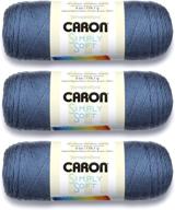 🧶 caron simply soft yarn solids (3-pack) in country blue - luxurious and versatile yarn perfect for any project logo