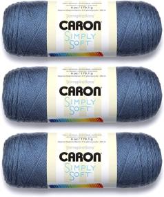 img 1 attached to 🧶 Пряжа Caron Simply Soft Yarn Solids (3 шт.) в цвете Страна-синий - роскошная и универсальная пряжа, идеальная для любого проекта.