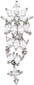 img 2 attached to 💎 Sparkling Multigem Crystal Cluster Reverse Top-Down Belly Button Ring: Flaunt Your Unique Style!