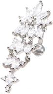 💎 sparkling multigem crystal cluster reverse top-down belly button ring: flaunt your unique style! logo