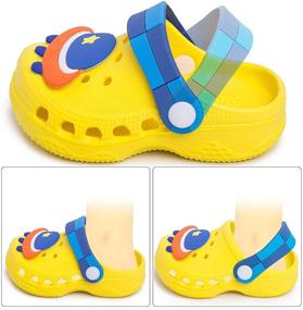 img 1 attached to 👦 Toddler Clogs - Boys and Girls Cartoon Unicorn and Dinosaur Shoes - Cute Kids Garden Shoes, Slides, Sandals - Children's Beach Slipper - Slip-On Shoes