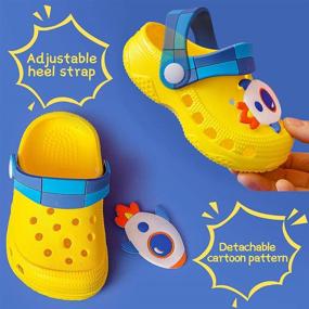 img 2 attached to 👦 Toddler Clogs - Boys and Girls Cartoon Unicorn and Dinosaur Shoes - Cute Kids Garden Shoes, Slides, Sandals - Children's Beach Slipper - Slip-On Shoes