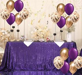 img 3 attached to 15pcs Purple Gold Balloons - Ideal for Women's Birthday Party, Wedding, Graduation Decorations in Purple and Rose Gold