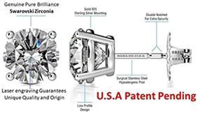 img 3 attached to 💎 NANA Sterling Silver Stud Earrings - Round Cut Swarovski Zirconia, Hypoallergenic, Available in Various Carat Weights