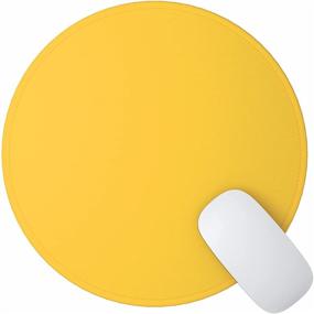 img 4 attached to 🐭 Dapesuom Apricot Yellow Mouse Pad: Premium Textured Non-Slip Mat for Office or Home, Washable, Cute Design – 8.7 x 8.7 Inch