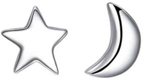 img 4 attached to 925 Sterling Silver Moon and Star Stud Earrings for Women and Teen Girls – Refeerr Star Earrings